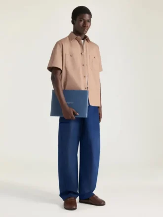 Antigona damgalı büyük deri kese