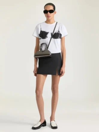 Ayna Efektli Deri Mini Antigona East-West Çanta