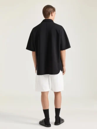 Balıksırtı Desenli Denim Kargo Bermuda Şort