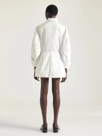 Beyaz Denim Cocoon Mini Elbise