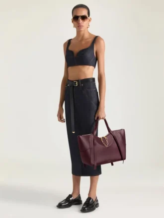 Büyük Snatch Çanta, Damarlı Deri