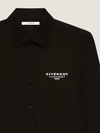Givenchy damgası nakışlı pamuk poplin gömlek