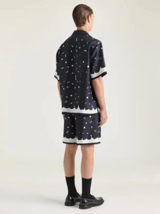 Çiçek Desenli İpek Bermuda Şort