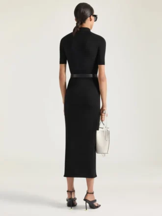 İkinci Cilt Etkisi Örgü Midi Polo Elbise