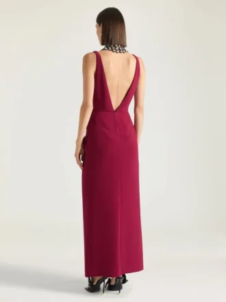 Krep Kadife Uzun Sarılı Elbise