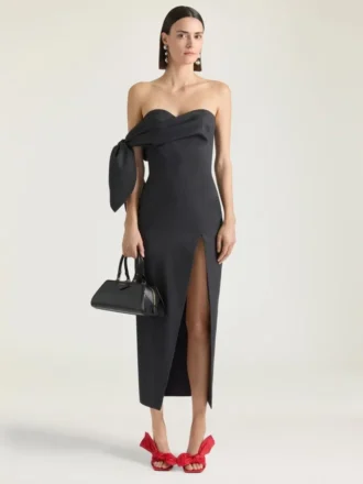 Yünlü Uzun Büstiyer Elbise, Fiyonklu