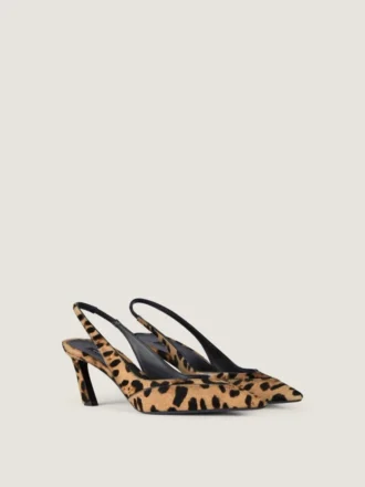 Leopar Desenli Pony Etkili Deriden Spiky Slingback’ler