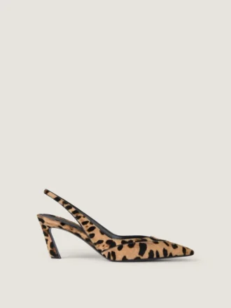 Leopar Desenli Pony Etkili Deriden Spiky Slingback’ler