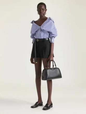 Antigona East-West Bowling Çanta, Damarlı Deri