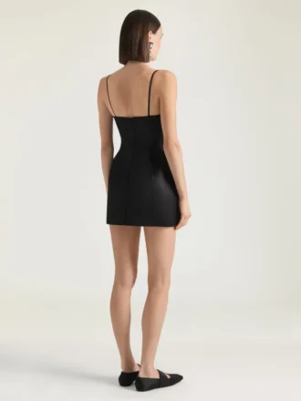 Saten Cutaway Mini Elbise