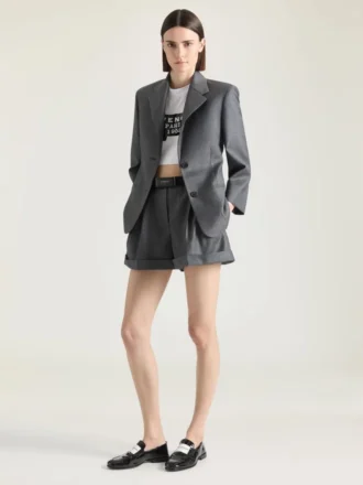 Yünlü Çift Pileli Şort