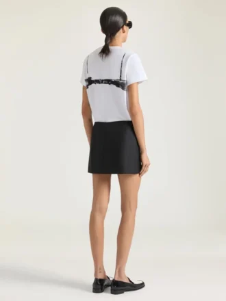 Yünlü Çizgili Mini Etek